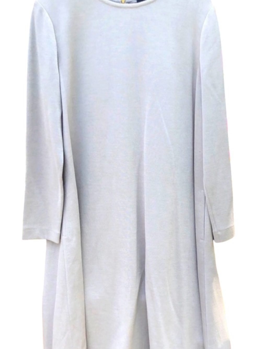 St. John Light Gray Long Sleeve A-Line Dress